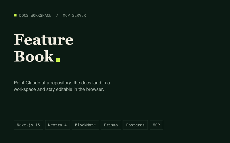 Feature Book — screen 2